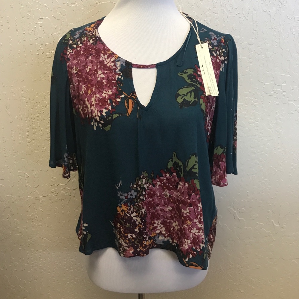A dark floral blouse